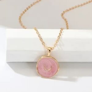 Gold Pink Moon Necklace